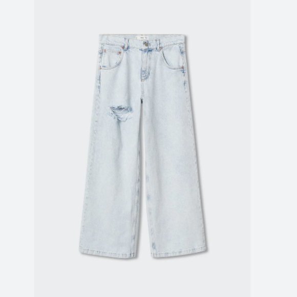 Mango Wide Leg Denim (Bleach Blue) - Picture 1 of 7